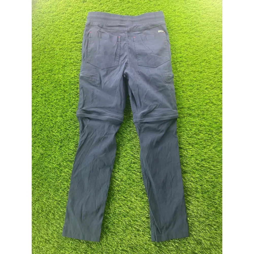 Eddie Bauer Kids Convertible Hiking Pants Sz L 14/16 Navy Zip Off Shorts Outdoor